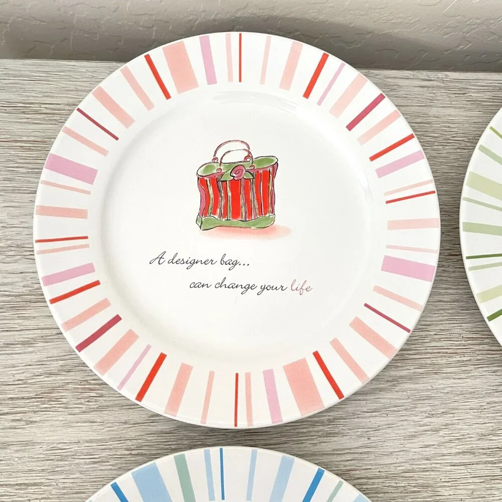 Plates Handbag Purse Theme Set 4 Rosanna 8